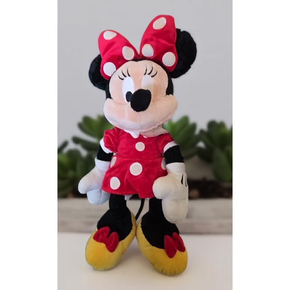 Vintage Disney Minnie Mouse Plush Polka Dot Dress/Bow Yellow Shoes 19 in Plushie